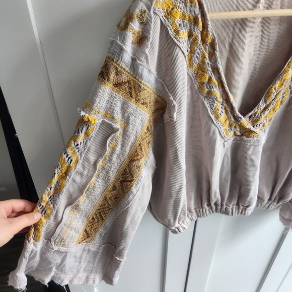 Free People Cross Country Top Blouson Crop Top Small - Picture 5 of 11